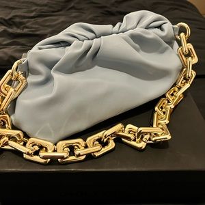 Baby Blue Gold Chain Purse